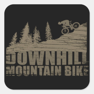 MTB Downhill Mountainbiken Quadratischer Aufkleber