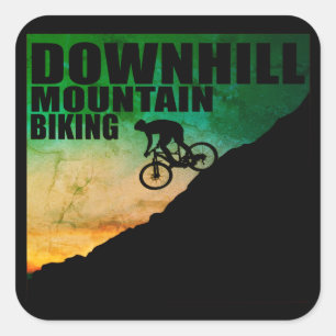 MTB Downhill Mountainbiken Quadratischer Aufkleber