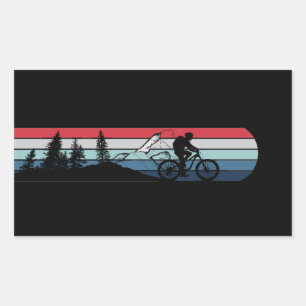 MTB Downhill Mountainbiken Rechteckiger Aufkleber