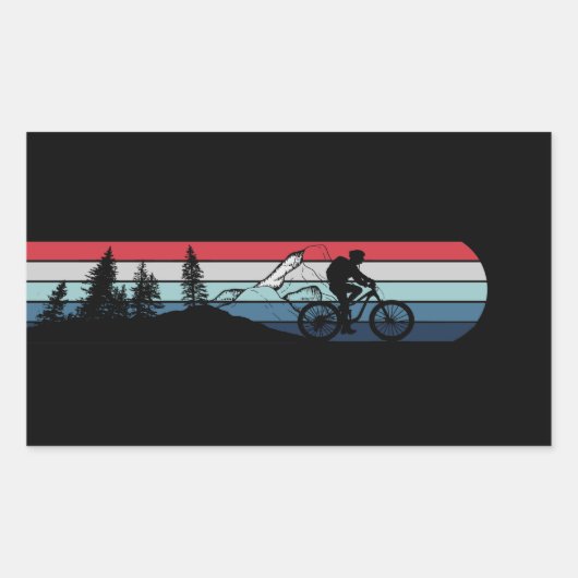 MTB Downhill Mountainbiken Rechteckiger Aufkleber (Vorderseite)