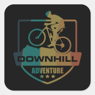 MTB Downhill-Mountainbiking Quadratischer Aufkleber