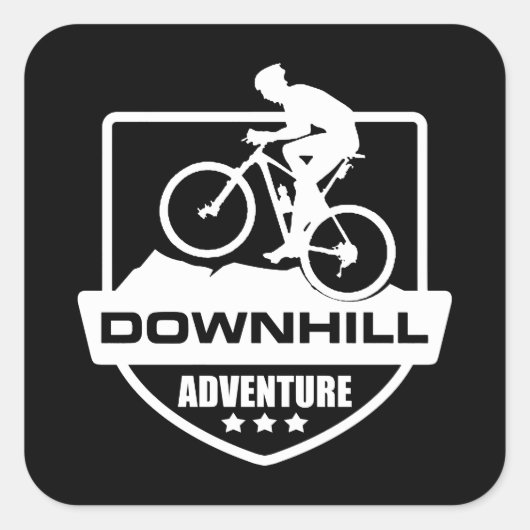 MTB Downhill-Mountainbiking Quadratischer Aufkleber (Vorderseite)