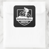 MTB Downhill-Mountainbiking Quadratischer Aufkleber (Tasche)