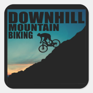 MTB Downhill-Mountainbiking Quadratischer Aufkleber