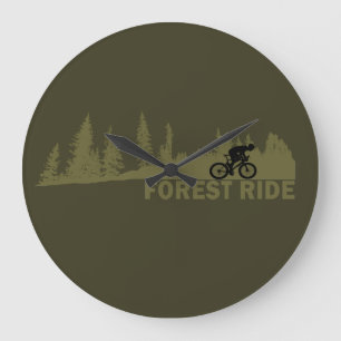 MTB-Downhill-Wald-Fahrt Mountainbiking Große Wanduhr