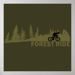 MTB-Downhill-Wald-Fahrt Mountainbiking Poster