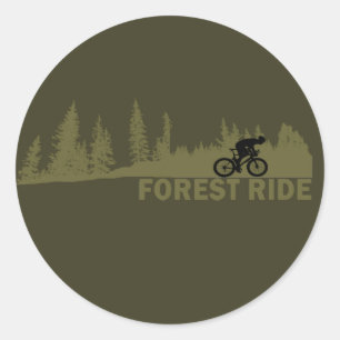 MTB-Downhill-Wald-Fahrt Mountainbiking Runder Aufkleber