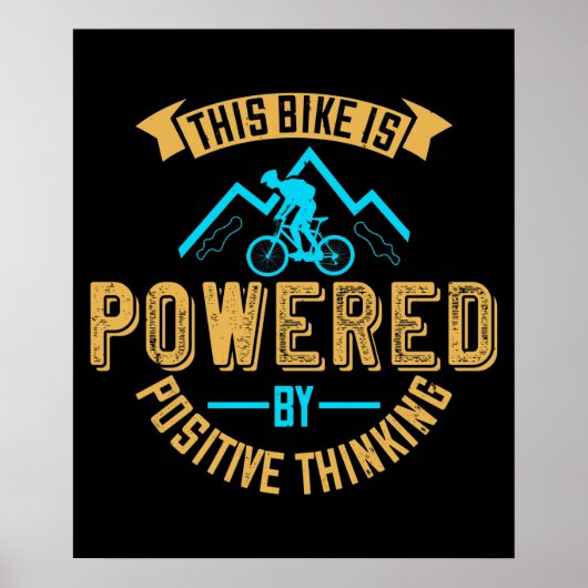 MTB-Fahrrad wird durch positives Denken angetriebe Poster (Vorne)