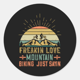 MTB - Freakin Liebe Mountainbiken Runder Aufkleber