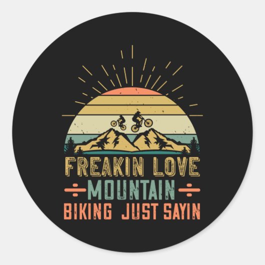 MTB - Freakin Liebe Mountainbiken Runder Aufkleber (Vorderseite)