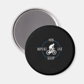 Mtb isst schlafend Wiederholung Geschenk Mountainb Magnet (Vorderseite/Rückseite)