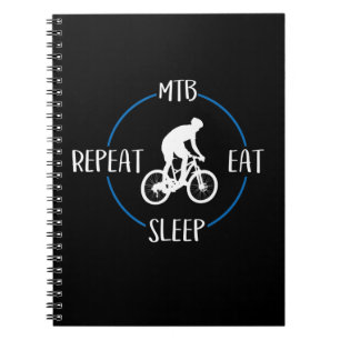 Mtb isst schlafend Wiederholung Geschenk Mountainb Notizblock