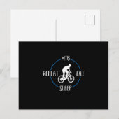 Mtb isst Sleep Wiederholung Geschenke Mountainbike Postkarte (Vorne/Hinten)