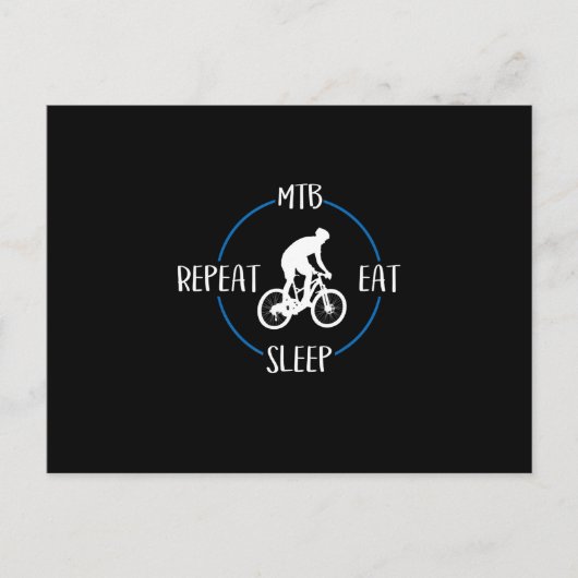 Mtb isst Sleep Wiederholung Geschenke Mountainbike Postkarte (Vorderseite)