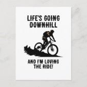 MTB Life geht bergab und ich liebe den Reitsport Postkarte (Vorderseite)