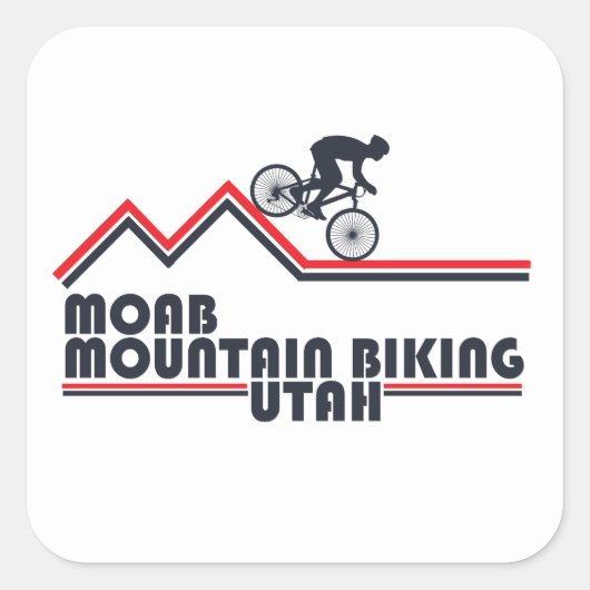 Mtb Moab Mountainbiken Quadratischer Aufkleber (Vorderseite)