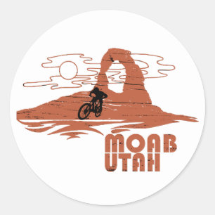 Mtb Moab - Utah Mountainbiken Runder Aufkleber