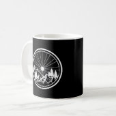 MTB Moderner Schwarzer Mountainbike-Pfad Kaffeetasse (Vorderseite Links)