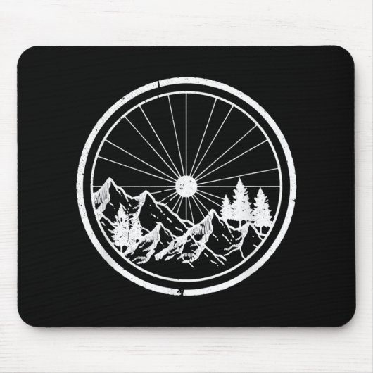 MTB Moderner Schwarzer Mountainbike-Pfad Mousepad (Vorne)