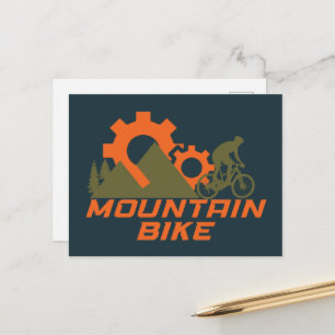 MTB Modernes Downhill-Mountainbike Feiertagspostkarte