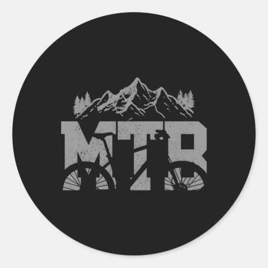 Mtb Mountain Bike Biker Runder Aufkleber (Vorderseite)