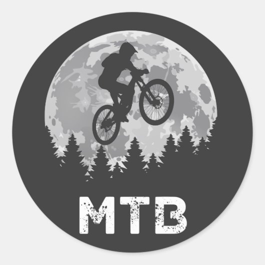 MTB Mountain Bike Vintag Runder Aufkleber (Vorderseite)