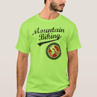 MTB Mountainbike Retro-Grafik, Schwarz & Rot T-Shirt