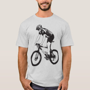 MTB Mountainbike Solo Silhouette, schwarzes Design T-Shirt