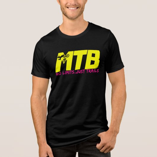 MTB No Limits Nur Wege Mountainbike Design Tri-Blend Shirt (Vorderseite)