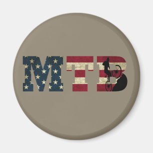 Mtb Patriotische Vintage-Amerikanische-Flagge-Moun Magnet