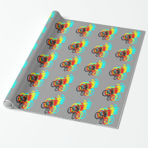 MTB Wheelie Geschenkpapier