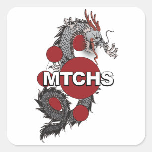 MTCHS-Dragon-Logo Quadratischer Aufkleber