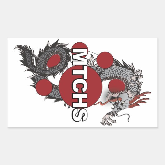 MTCHS-Dragon-Logo Rechteckiger Aufkleber (Vorderseite)