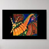 MtG Shivan Dragon auf schwarz drucken Poster (Vorne)
