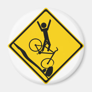 Mtn Radfahrer-Unfalls-Verkehrsschild Magnet