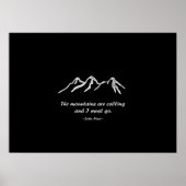 Mtns rufen/Schneeblizzard auf Black Design Poster (Vorne)