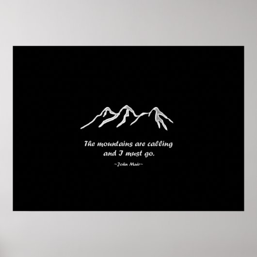 Mtns rufen/Schneeblizzard auf Black Design Poster (Vorne)