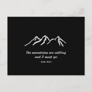 Mtns rufen/Schneeblizzard auf Black Design Postkarte