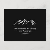 Mtns rufen/Schneeblizzard auf Black Design Postkarte (Vorderseite)