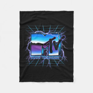 MTV Lightning Grid Vintage 80s Electric Style Fleecedecke