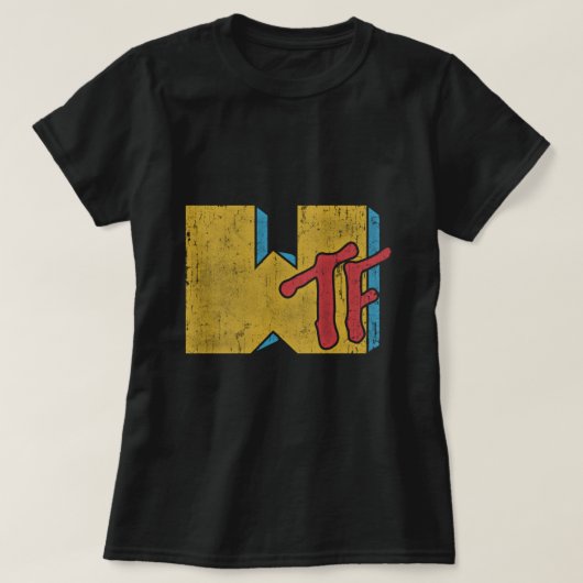 Mtv-Logo WTF gestörter Stil T-Shirt (Design vorne)
