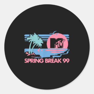 Mtv Pastel Colors Beach Spring Break-Logo Runder Aufkleber