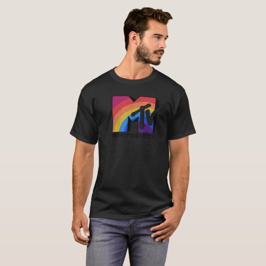 MTV Rainbow Logo Musik Fernsehen Grafik T-Shirt (Vorne ganz)