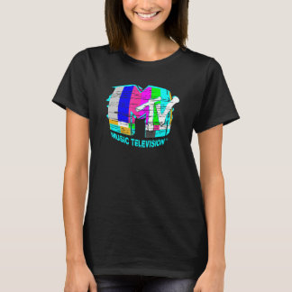 MTV Störte Vintage Pop Art Rainbow Static Glit T-Shirt