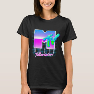 MTV Vaporwave-Gitter mit neonfarbenem Retro-Ästhet T-Shirt