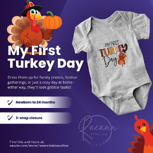 Mu First Turkey Day Erntedank Baby Bodysuit Baby Strampler