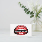 MUA Business Card Template für die muffige Red Shi Visitenkarte (Stehend Vorderseite)