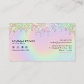 MUA Makeup Artist Holographic Rainbow Glitzer Trop Visitenkarte (Rückseite)