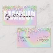 MUA Makeup Artist Holographic Rainbow Glitzer Trop Visitenkarte (Vorne/Hinten)