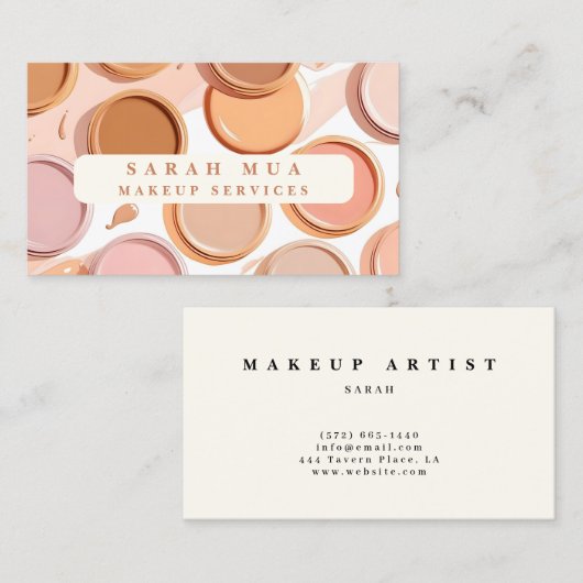 MUA Makeup Artist Pastel Illustration Visitenkarte (Vorne/Hinten)
